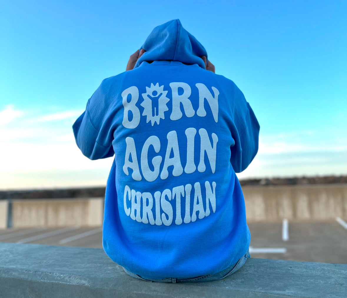 BORN AGAIN HOODIE (Male / Puff Print)