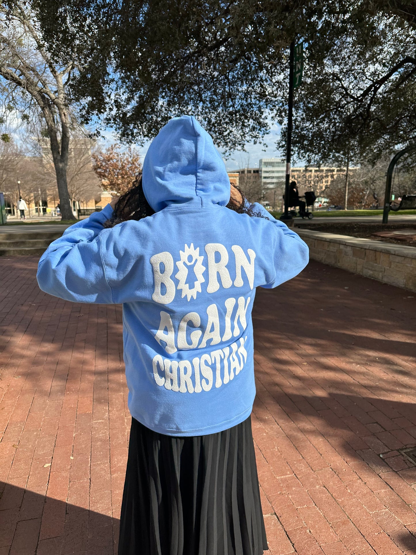 BORN AGAIN HOODIE (Female / Puff Print)