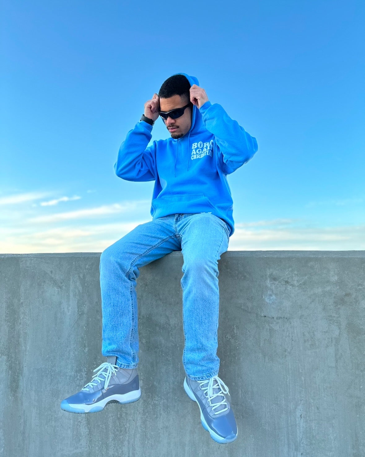 BORN AGAIN HOODIE (Male / Puff Print)