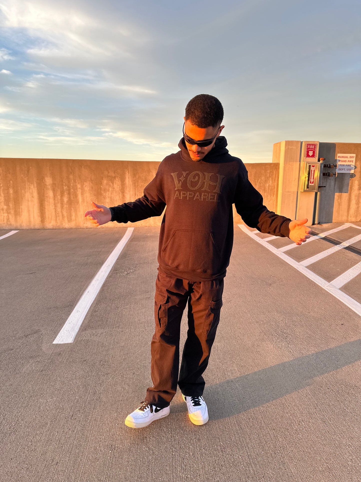 VOH HOODIE (Black On Black / Puff Print)
