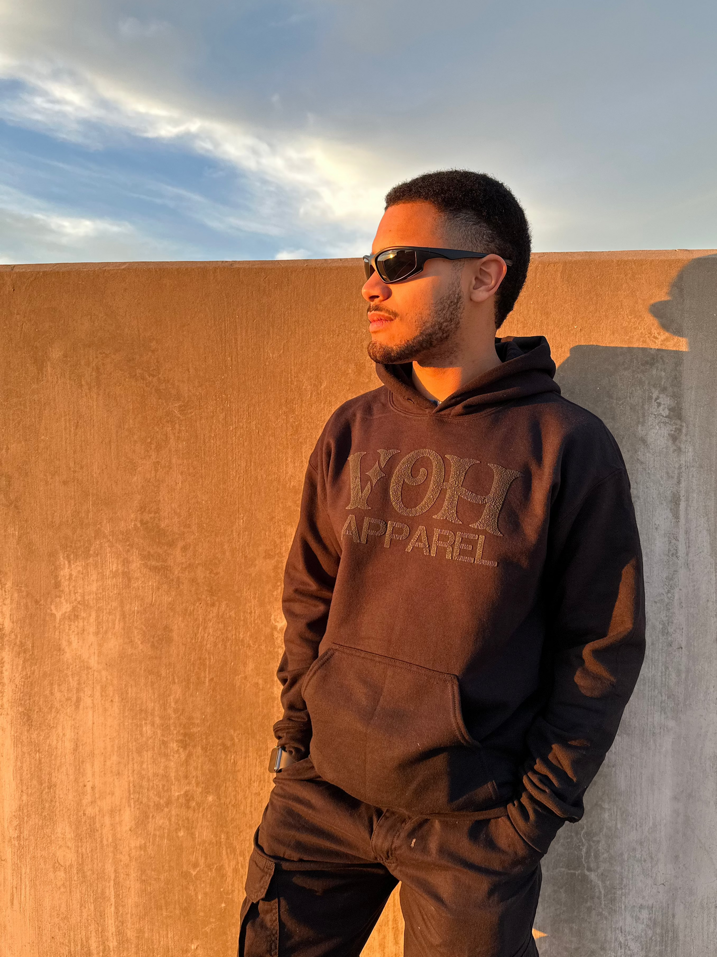 VOH HOODIE (Black On Black / Puff Print)