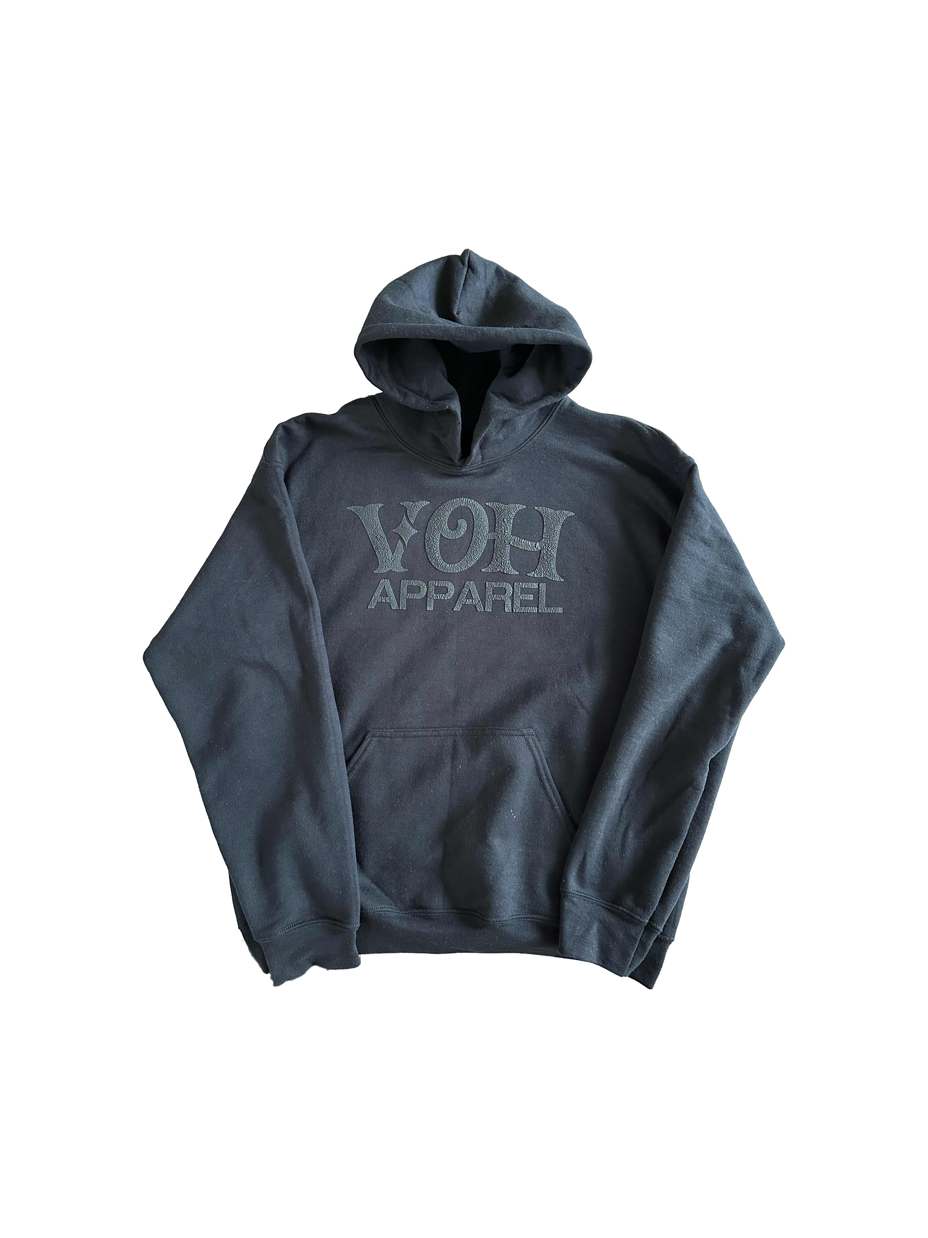 PUFF PRINT VOH HOODIE (Black On Black) - HM