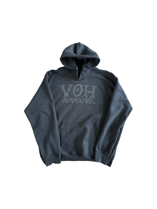 VOH HOODIE (Black On Black / Puff Print)
