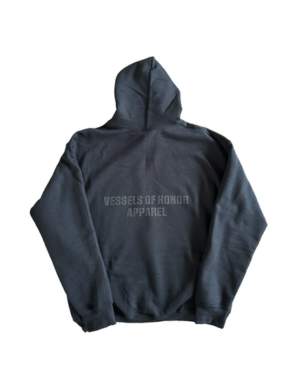 VOH HOODIE (Black On Black / Puff Print)